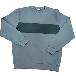 Reiss Textured Sweatshirt Size XXL Blue  Crew Neck Jumper Relaxed Stretch